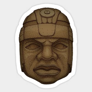 Olmec Stone Head Sandstone Sticker